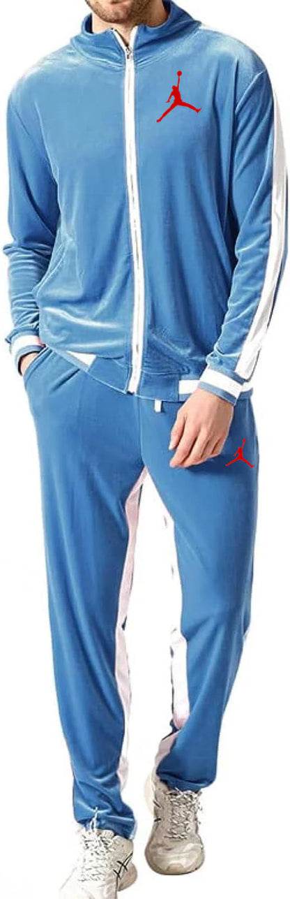 Men Velvet Casual Sports Outfits Set
