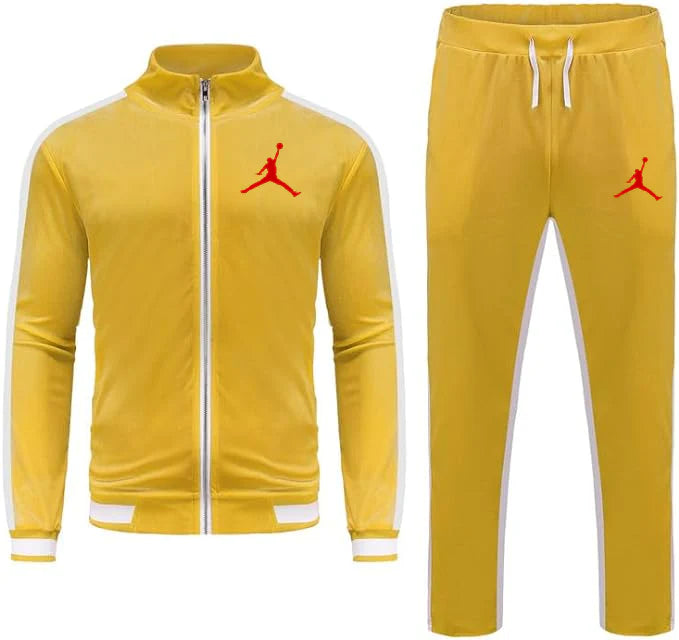 Men Velvet Casual Sports Outfits Set