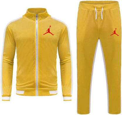 Men Velvet Casual Sports Outfits Set