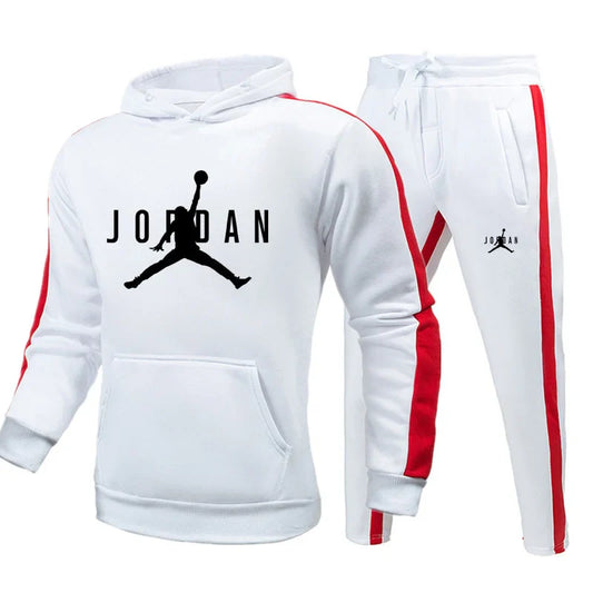 men's pure cotton plus velvet fashion sports suit