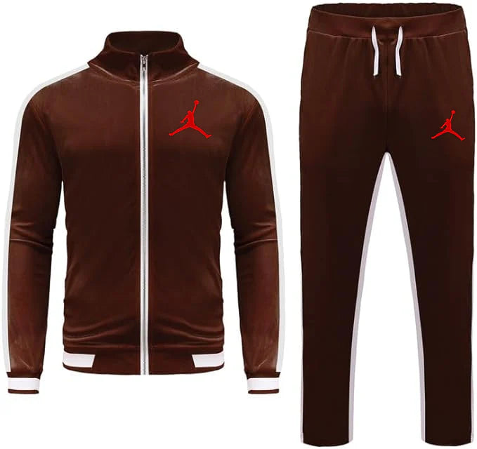 Men Velvet Casual Sports Outfits Set