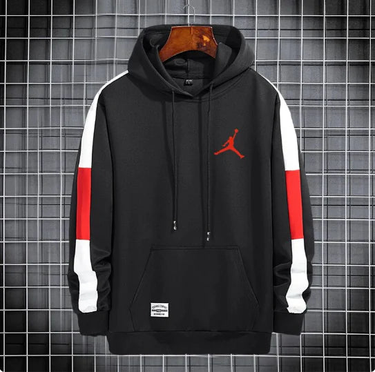 Thickened winter outfit new hooded sweater with plush cool style loose fitting hoodie, versatile men's jacket