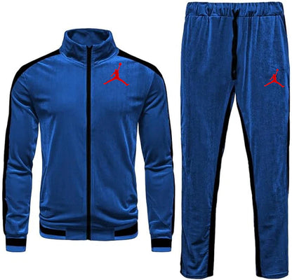 Men Velvet Casual Sports Outfits Set