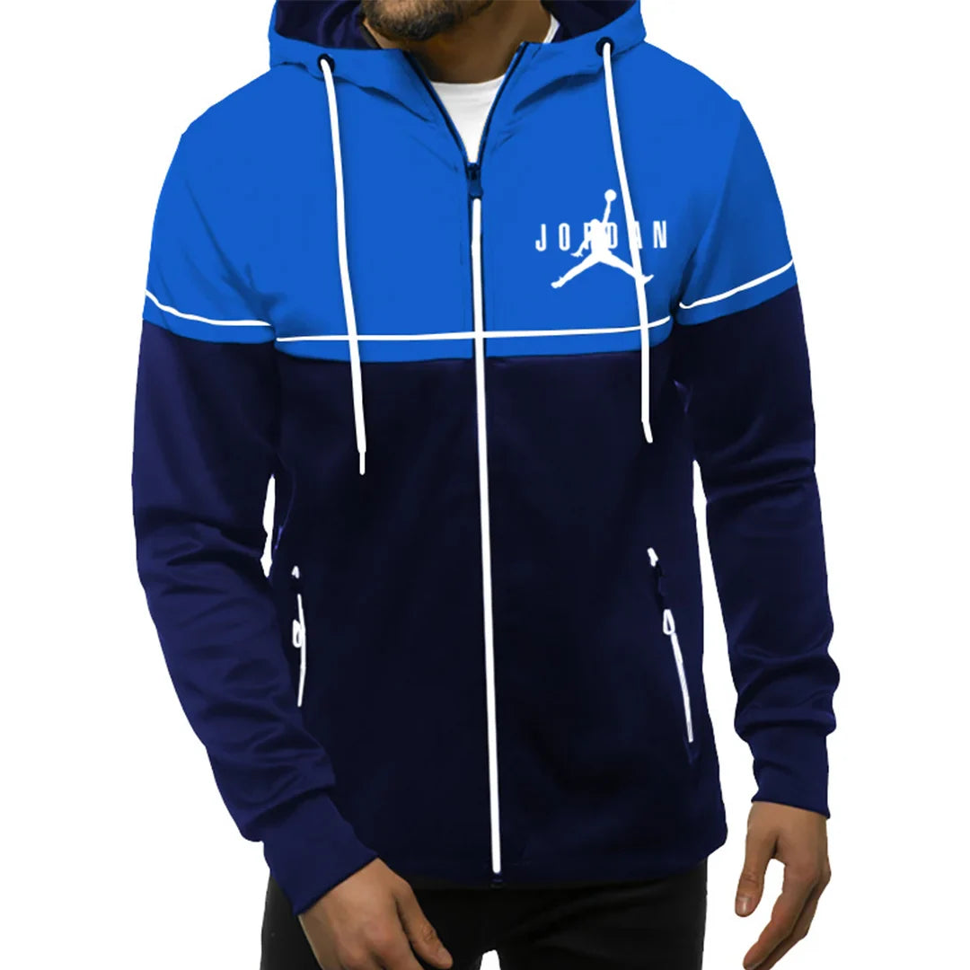 (4 colors) Men's full-zip high-performance double-knit hoodie