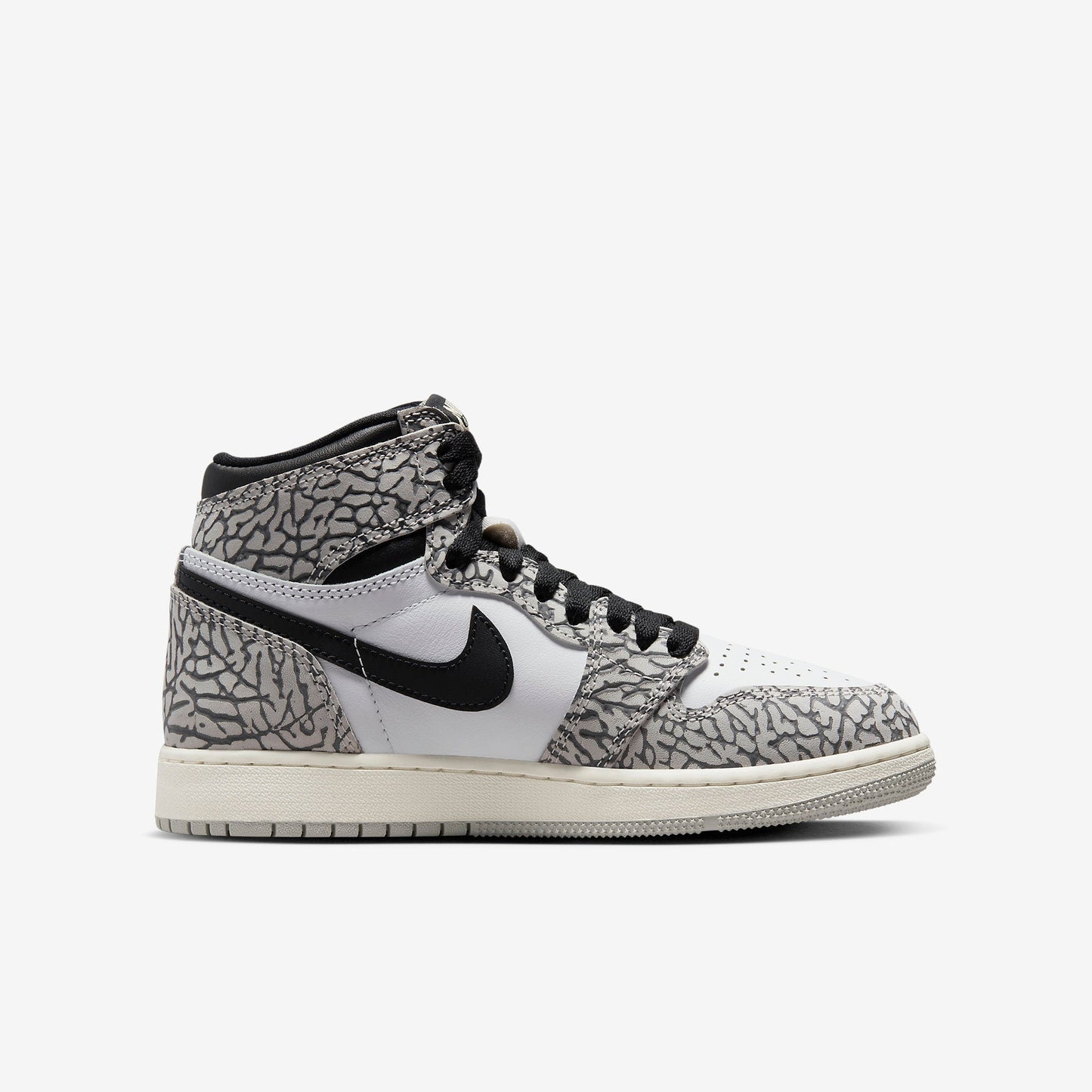 (GS) Aithtr Jordthtan 1 Retro High OG 'White Cement / Elephant Print' (2023) FD1437-052