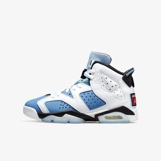 (GS) Aithtr Jordthtan 6 Retro 'White / UNC University Blue' (2022) 384665-410