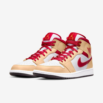 (Men's) Aithtr Jordthtan 1 Mid 'Light Curry Cardinal Red' (2022) 554724-201