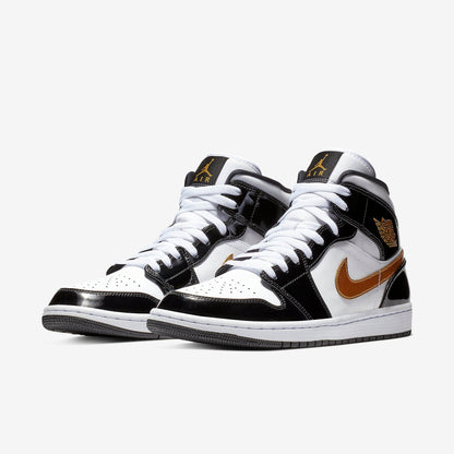 (Men's) Aithtr Jordthtan 1 Mid SE 'Patent Metallic Gold' (2018) 852542-007