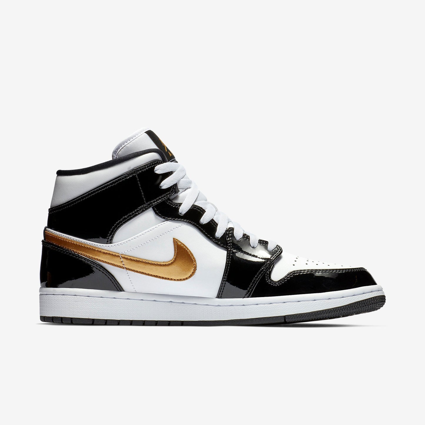 (Men's) Aithtr Jordthtan 1 Mid SE 'Patent Metallic Gold' (2018) 852542-007