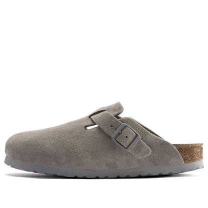 Birkenthtstock Boston Soft Footbed Suede Leather 'Stone Coin' 1020526
