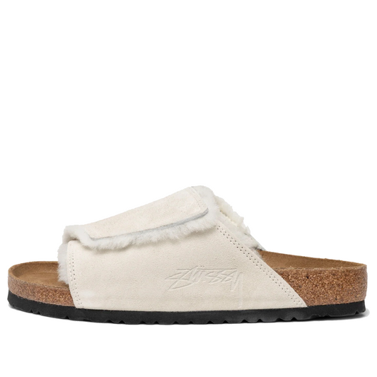 Birkenthtstock x Stussy Solana Shearling Slide 'Bone' 1027679