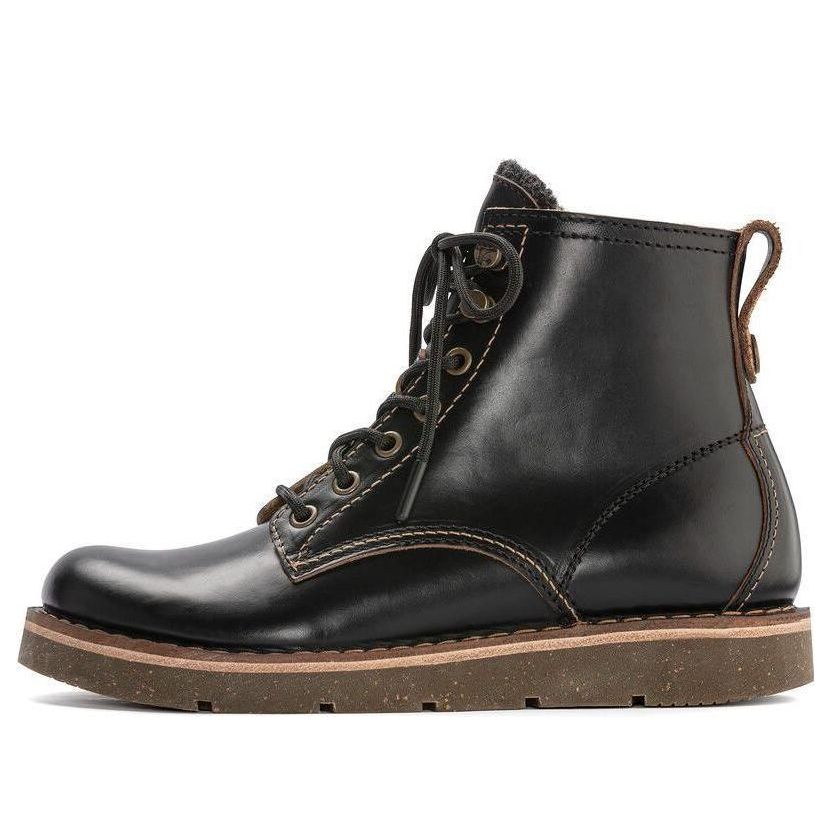 (WMNS) Birkenthtstock Birmingham Lace Women Natural Leather Oiled Narrow Fit 'Black' 1023695