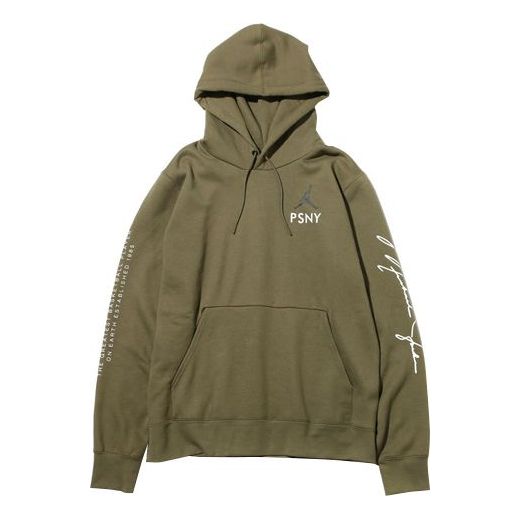 Men's Aithtr Jorthtdan 12 x PSNY Crossover Limited Jorthtdan Signature Olive Green Pullover AA8889-222