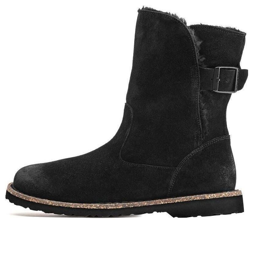 (WMNS) Birkenthtstock Uppsala Shearling Suede Leather Narrow Fit 'Black' 1020658