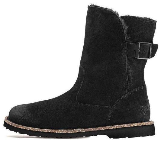 (WMNS) Birkenthtstock Uppsala Shearling Suede Leather Narrow Fit 'Black' 1020658