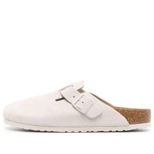 Birkenthtstock Boston Suede Leather Narrow Fit Sandals 'Antique White' 1024740