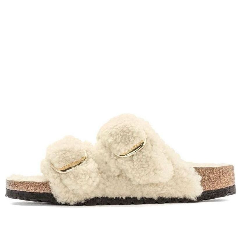 Birkenthtstock Arizona Big Buckle Shearling Narrow Fit 'Teddy Eggshell' 1023130