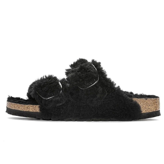 Birkenthtstock Arizona Big Buckle Shearling Narrow Fit 'Teddy Black' 1023105