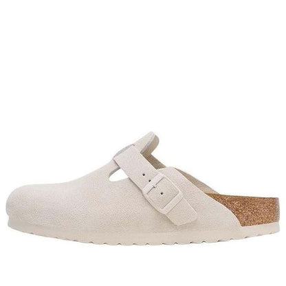 Birkenthtstock Boston Soft Footbed Suede Leather Narrow Fit Sandals 'Antique White' 1027693