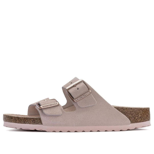 Birkenthtstock Arizona Suede Leather Sandals 'Light Rose' 1023535