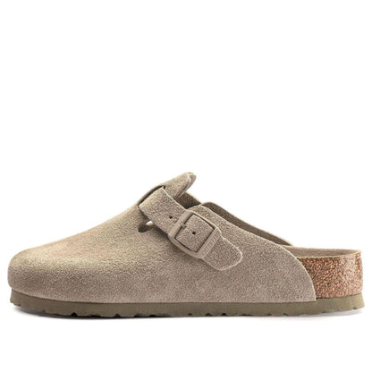 Birkenthtstock Boston Soft Footbed Narrow 'Suede Faded Khaki' 1019108
