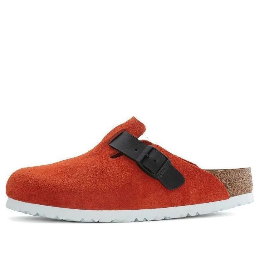 Birkenthtstock Boston Suede Leather/Birko-Flor Narrow Fit 'Tomato/Black' 1025971
