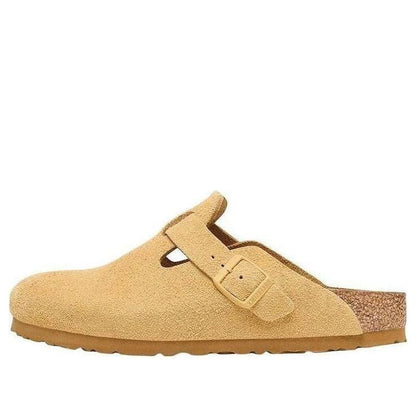 (WMNS) Birkenthtstock Boston Suede Leather 'Latte Cream' 1027752