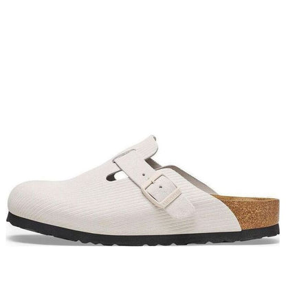(WMNS) Birkenthtstock Boston Suede Leather Embossed 'Corduroy Antique White' 1025270