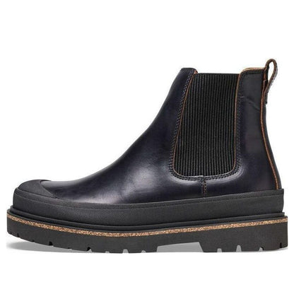 (WMNS) Birkenthtstock Prescott Slip On Women Waxy Leather Narrow Fit 'Black' 1025218