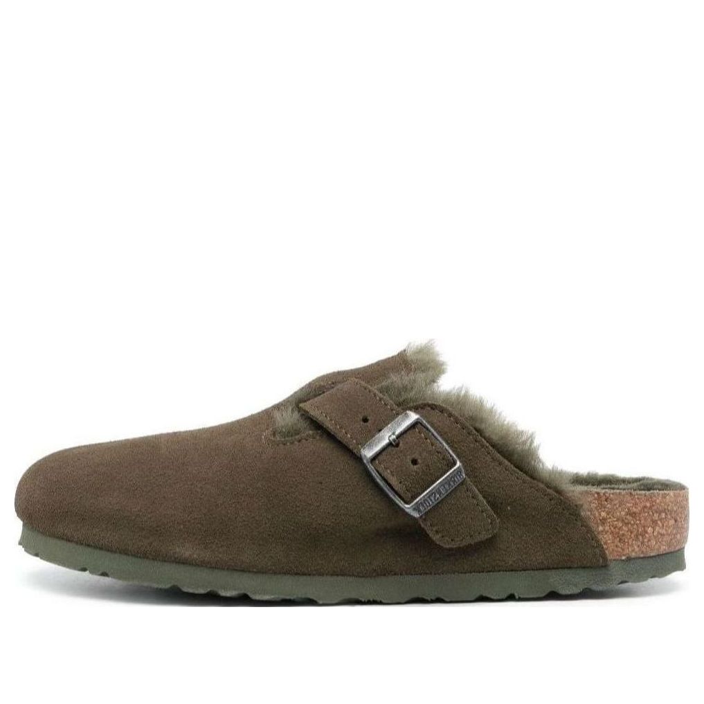 Birkenthtstock Boston Shearling Suede Leather Narrow Fit 'Thyme' 1025667