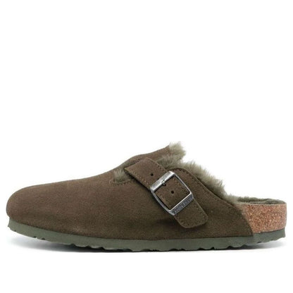 Birkenthtstock Boston Shearling Suede Leather Narrow Fit 'Thyme' 1025667