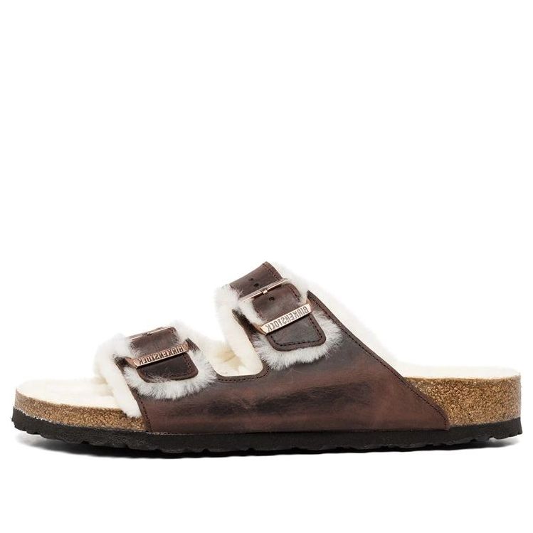 Birkenthtstock Arizona Shearling Oiled Leather 'Habana' 1021065