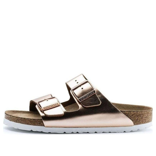 (WMNS) Birkenthtstock Arizona Soft Footbed Natural Leather Narrow Fit 'Metallic Copper' 0952093