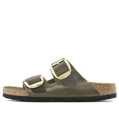 (WMNS) Birkenthtstock Arizona Big Buckle Natural Leather Oiled Narrow Fit 'Olive Green' 1024130