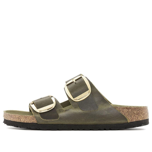 (WMNS) Birkenthtstock Arizona Big Buckle Natural Leather Oiled Narrow Fit 'Olive Green' 1024130