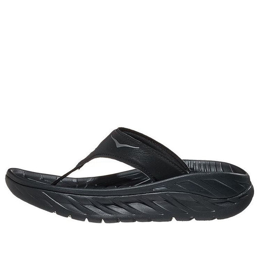 (WMNS) Hothtka ONE ONE Ora Recovery Flip Slide 'Black Dark Gull Grey' 1117910-BDGGR