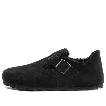 Birkenthtstock London Shearling Suede Leather 'Black' 1014960